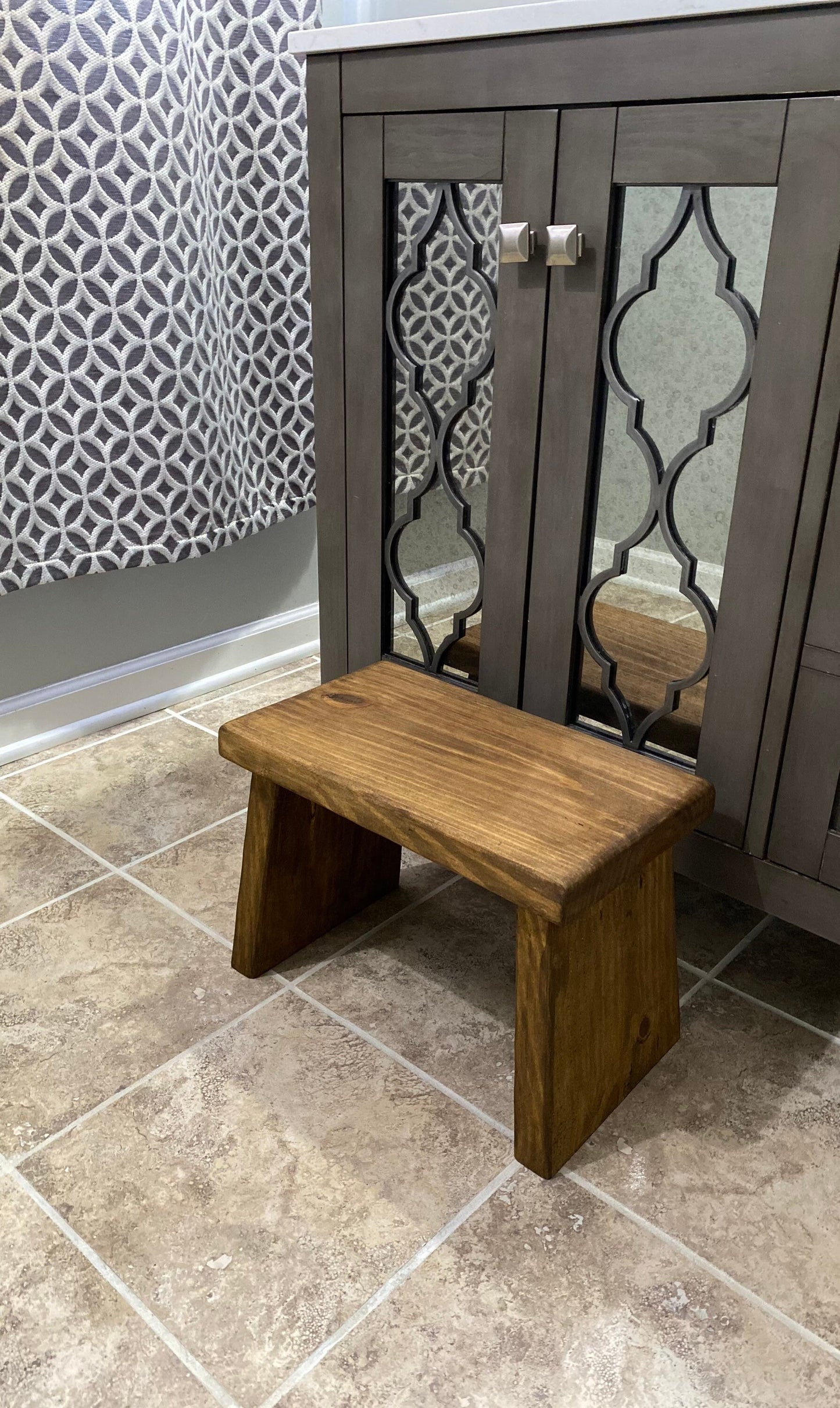 Hand made farmhouse stool | Step stool | Decorative furniture | Wood Stool | Sitting bench | Adult or children | Kitchen stool | Foot stool