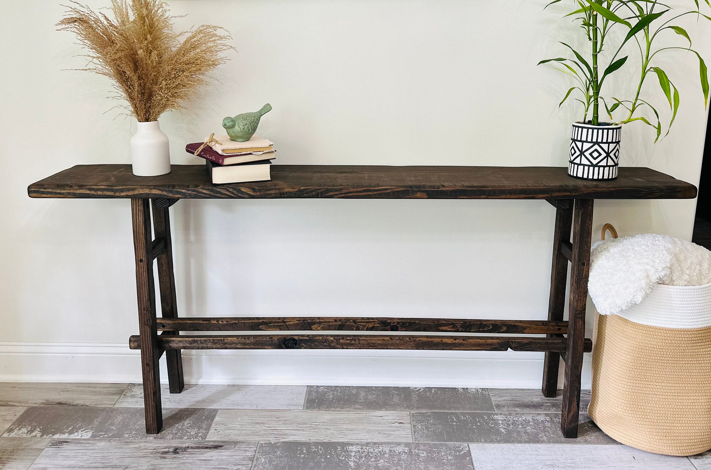 Rustic Console Table | Solid Wood Foyer | Sofa table | Farmhouse | Accent Furniture | Skinny Table | Entryway | Primative | Vintage Inspired