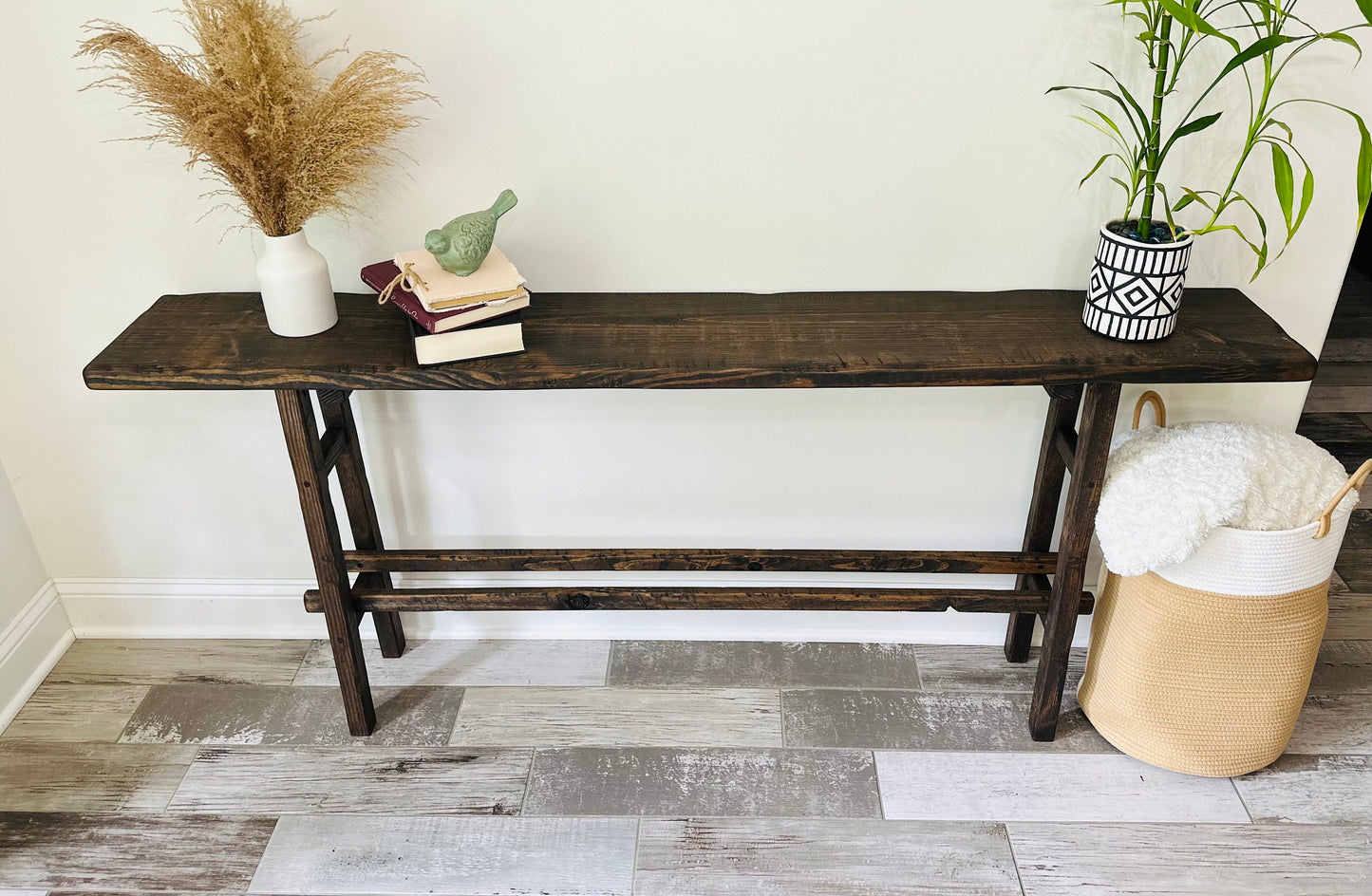Rustic Console Table | Solid Wood Foyer | Sofa table | Farmhouse | Accent Furniture | Skinny Table | Entryway | Primative | Vintage Inspired