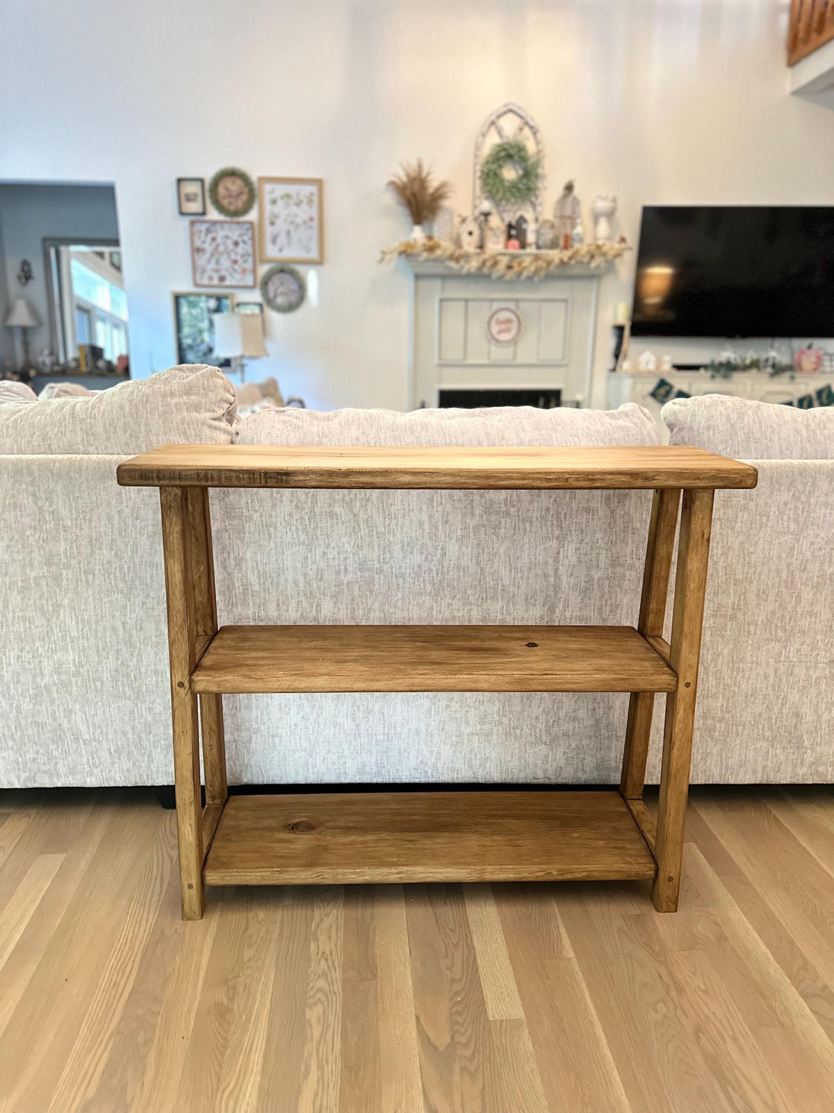 Sofa Table | Console Table | Entryway Table | Three Tier Table | Accent Furniture | Narrow | Reclaimed Look | Foyer | Customizable | Shelf