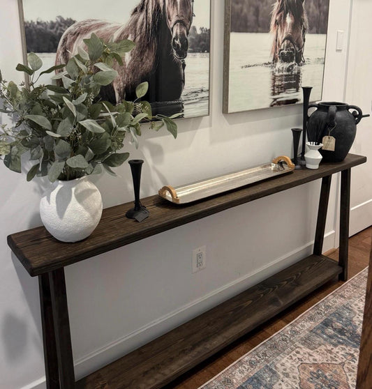 Sofa Table | Console Table | Barn Wood | Farmhouse | Accent Furniture | Skinny Table | Entryway Table | Table With Shelf | Foyer | Rustic
