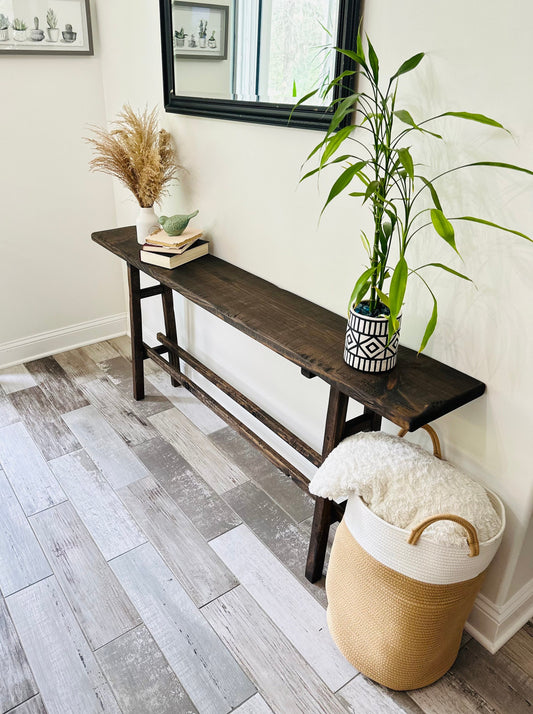 Rustic Console Table | Solid Wood Foyer | Sofa table | Farmhouse | Accent Furniture | Skinny Table | Entryway | Primative | Vintage Inspired