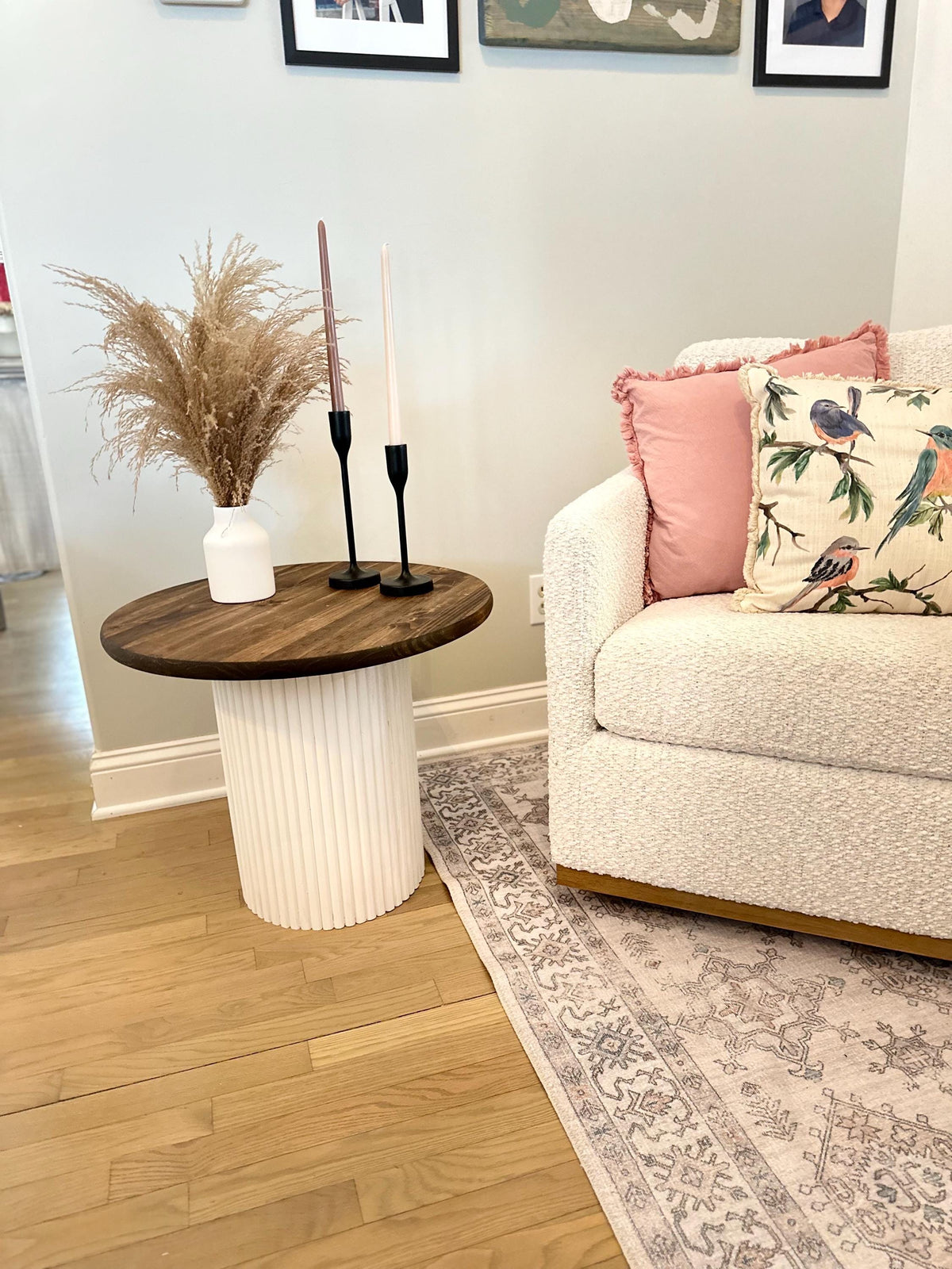 Coffee Table | End Table | Living Room | Furniture | Solid Wood | Fluted Table | Round Table | Customize | Ribbed Base | Pedestal Table |