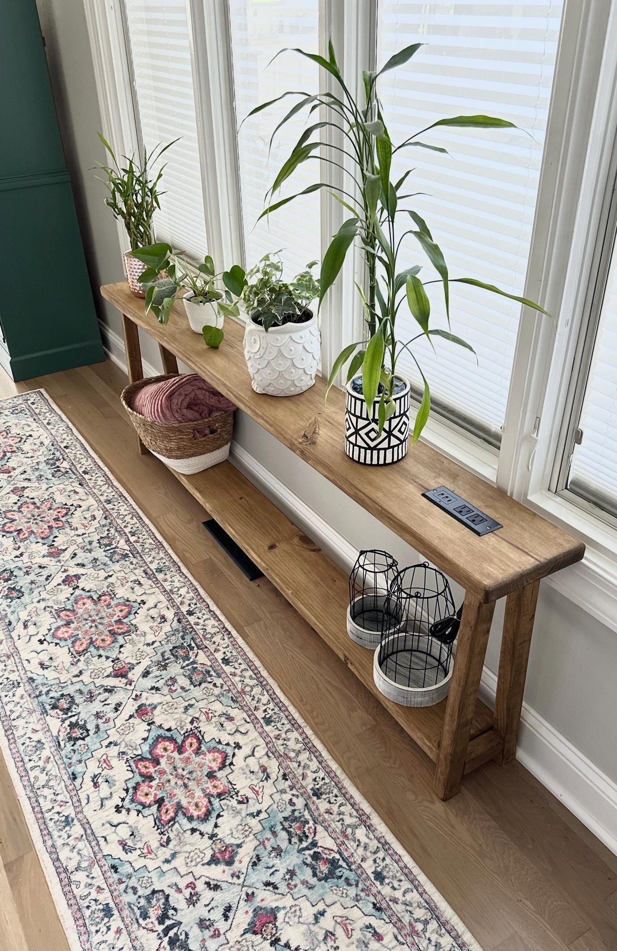Sofa Table | Console Table | Entryway Table | Three Tier Table | Accent Furniture | Narrow | Reclaimed Look | Foyer | Customizable | Shelf