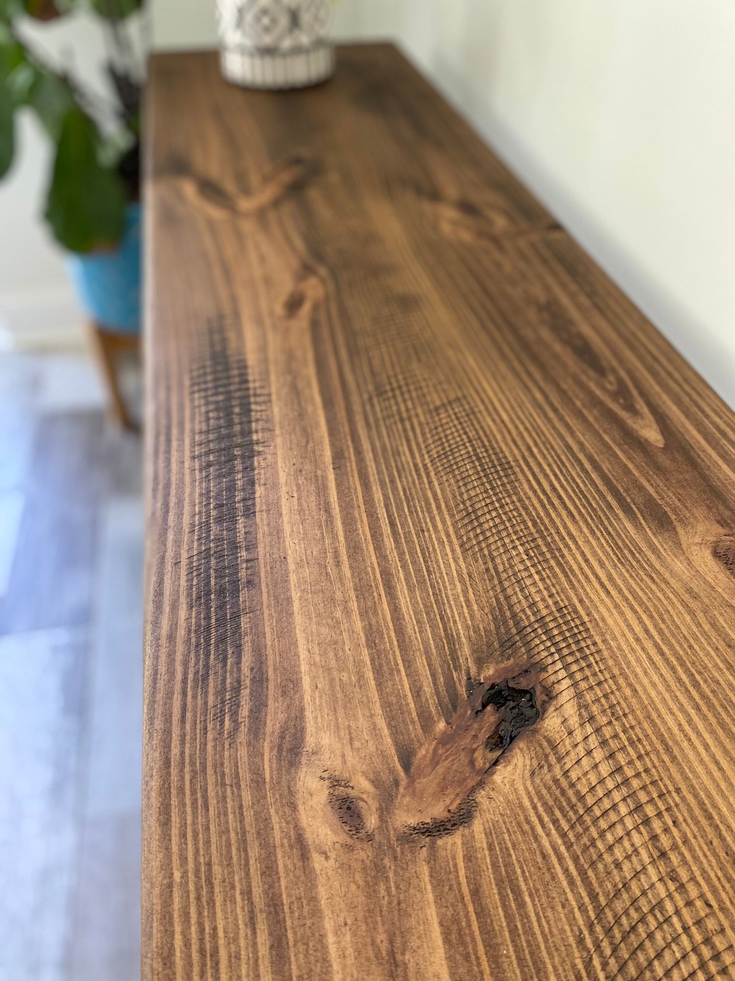 Wood Breakfast Bar | Bar Height Table | Drink Table | Handmade Rustic Bar Top Table | Behind Sofa Table | Breakfast Nook