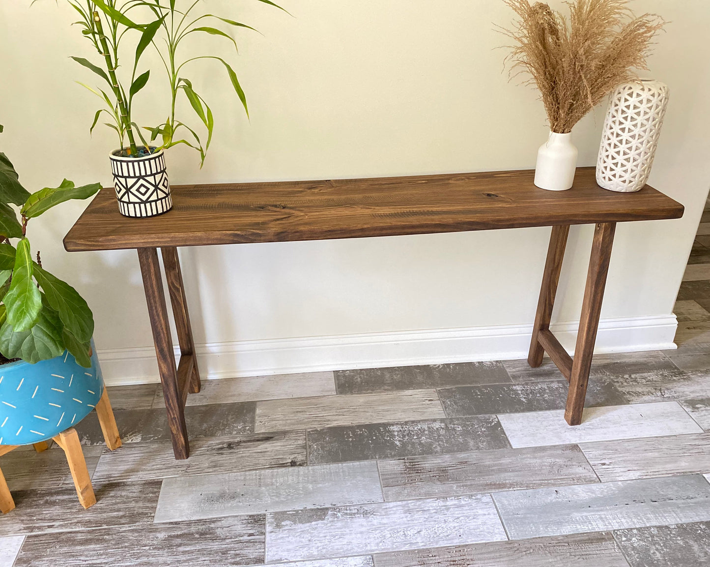 Wood Breakfast Bar | Bar Height Table | Drink Table | Handmade Rustic Bar Top Table | Behind Sofa Table | Breakfast Nook