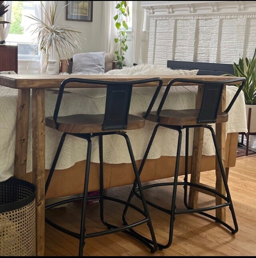 Wood Breakfast Bar | Bar Height Table | Drink Table | Handmade Rustic Bar Top Table | Behind Sofa Table | Breakfast Nook