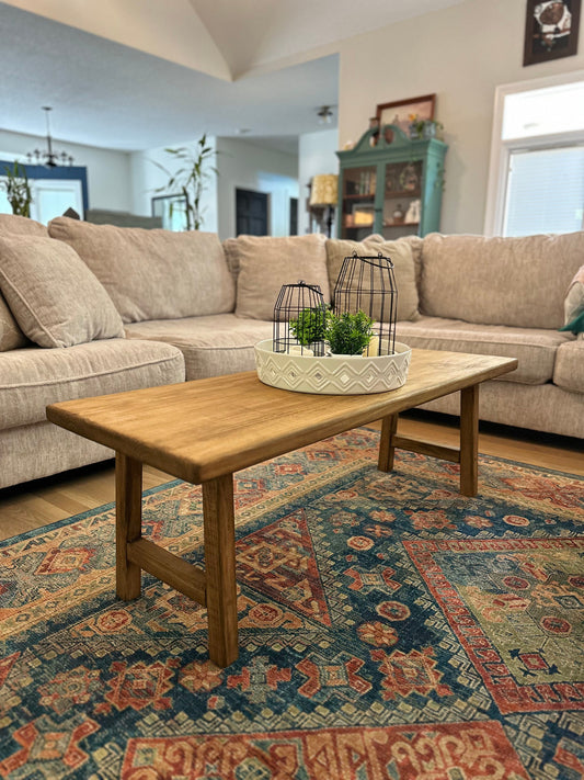 Handcrafted Farmhouse Coffee Table | Living Room Furniture | Rustic Table | Real Wood | Rectangle | Large Table | Small Table | Modern |