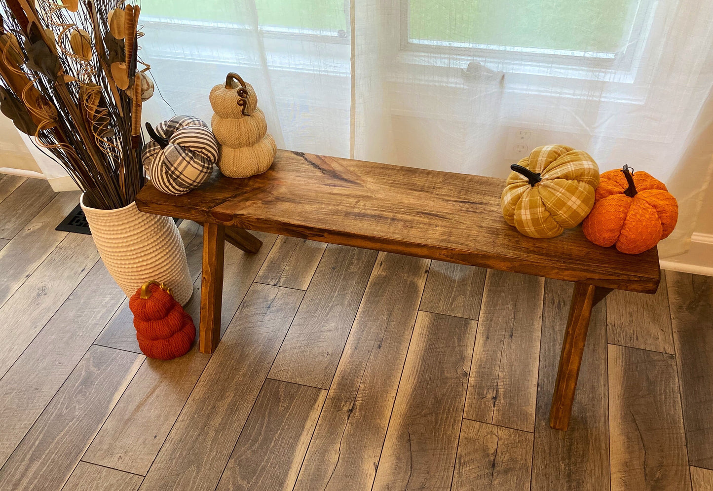 Handmade Farmhouse Bench | Barn wood bench | Rustic | Home decor | Furniture | Entry way | Fall Decor | Patio Bench | Table | Skinny Bench