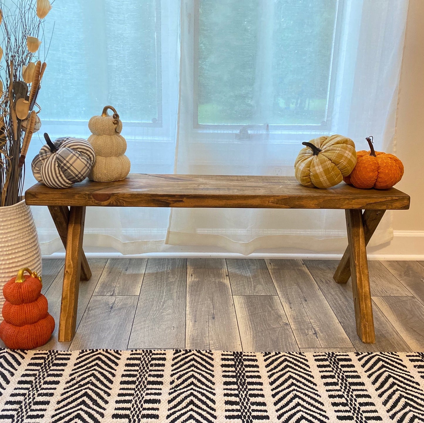 Handmade Farmhouse Bench | Barn wood bench | Rustic | Home decor | Furniture | Entry way | Fall Decor | Patio Bench | Table | Skinny Bench